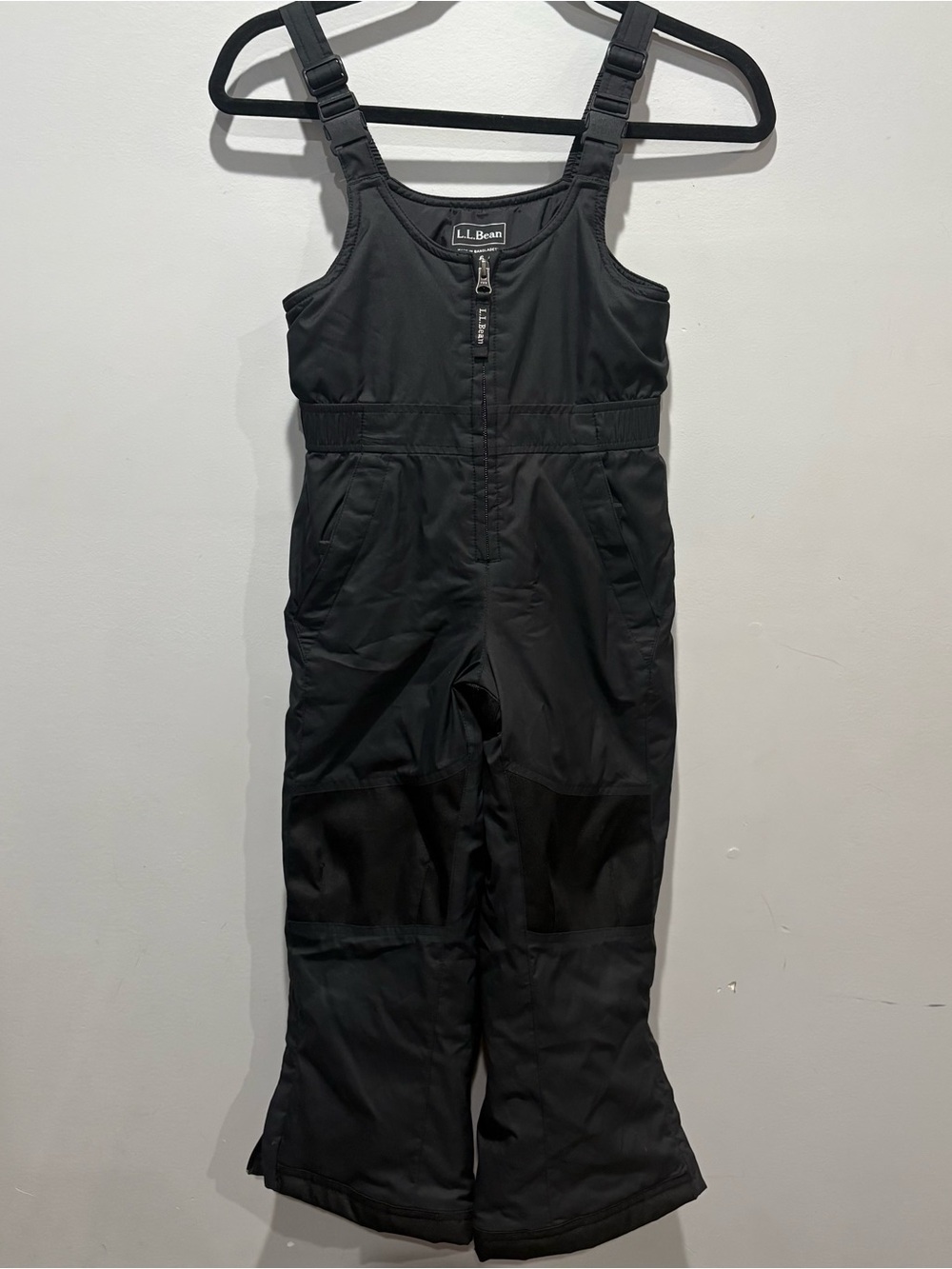 L.L. Bean Kids Black Snow Bib Overalls with Adjustable Straps size 5/6